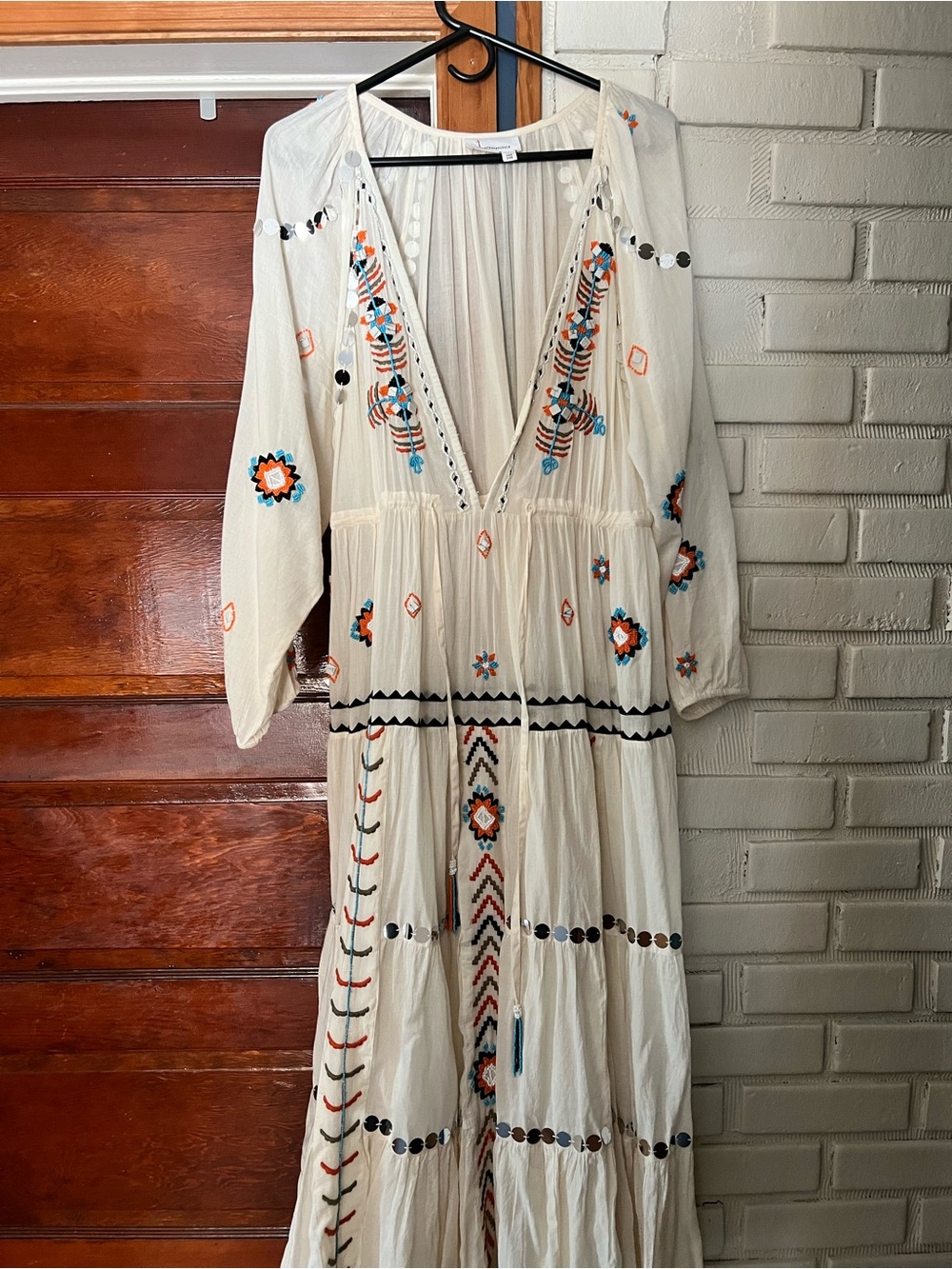 Anthropologie Boho Embellished Kaftan Maxi dress - Picture 4 of 8